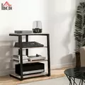 HOMCOM HiFi Stand, with Four Storage Shelves - Grey - 2