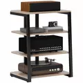 HOMCOM HiFi Stand, with Four Storage Shelves - Grey - 1