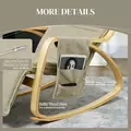 HOMCOM Rocking Lounge Chair Recliner Relaxation Lounging Relaxing Seat with Adjustable Footrest, Side Pocket and Pillow, Khaki - 6
