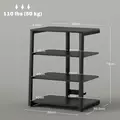 HOMCOM HiFi Stand, with Four Storage Shelves - Black - 3