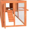 PawHut Wooden Rabbit Hutch with Run, Tray, Ramps, Asphalt Roof, 309 x 70 x 87cm, Orange - 9