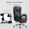 Vinsetto Home Office Chair Microfibre Desk Chair with Reclining Function Armrests Swivel Wheels Footrest Black - 4