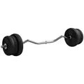SPORTNOW 25kg Barbell Set, Adjustable Weights with Curl bar and Non-Slip Handle, for Women and Men Weight Lifting Training - 1
