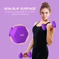 SPORTNOW 2 x 4kg Hexagonal Dumbbells Weights Set with Non-Slip Grip for Home Gym Workout, Purple - 6