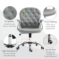 Vinsetto Office Chair Ergonomic 360° Swivel PU Diamante Padded Base 5 Castor Wheels for Home Work Grey - 5