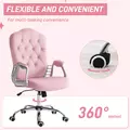 Vinsetto Velvet-Feel Work Chair, with Diamante Back - Pink - 6