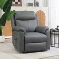 HOMCOM Faux Leather 70° Electric Riser Recliner Chair, Charcoal Grey - 7