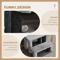 PawHut 3-step Pet Stairs with Scratching Posts, Platforms, Toy Ball, Grey - 5