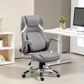 Vinsetto Linen-Look Office Chair, with Adjustable Height and Tension - Grey - 2
