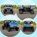 HOMCOM 12V 2 Seater Kids Electric Ride-On Car with Electric Bucket, Remote Control - Blue - 9