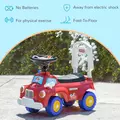 AIYAPLAY Ride On Fire Truck Foot to Floor Design with Under Seat Storage, Steering Wheel, Music, Light, for 1.5-3 Years, Red - 8