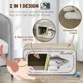 PawHut 2 in 1 Cat Scratching Board, Cardboard Cat House with Catnip, Canned Tuna Design - 6