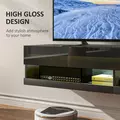 HOMCOM Floating TV Unit, Wall Mounted TV Cabinet for TVs up to 65", High Gloss Media Wall Unit with LED Lights, Storage Shelves for Living Entertainment Room, Black - 7