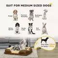 PawHut Calming Dog Bed Pet Mattress w/ Removable Cover, Anti-Slip Bottom, for Medium Dogs, 90L x 69W x 21Hcm - Brown - 4