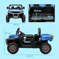 HOMCOM 12V 2 Seater Kids Electric Ride-On Car with Electric Bucket, Remote Control - Blue - 3