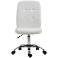 Vinsetto Armless Faux Leather Office Chair - White - 1
