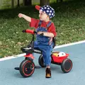 AIYAPLAY Kids Trike for 2-5 Years with Adjustable Seat, Pedal, Baskets, Red - 2