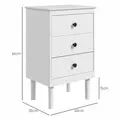 HOMCOM Set of Two Three-Drawer Bedside Tables - White - 3