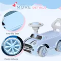AIYAPLAY Foot To Floor Ride On Car Sliding Car w/ Air Horn, Anti-Over-Backwards, 18 to 36 Months - Light Blue - 7