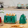HOMCOM Kettle and Toaster Set, 1.7L 3000W Fast Boil Jug Kettle with Auto Shut Off, 4 Slice Toaster with 7 Level Browning Controls & Crumb Tray, UK Otter Thermostat, Green - 7