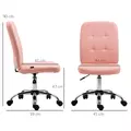 Vinsetto Armless Faux Leather Office Chair - Pink - 3