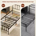 HOMCOM Single Minimalistic Metal Bed Frame - Black - 8
