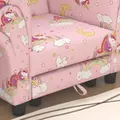 AIYAPLAY 2 Piece Kids Sofa Set with Unicorn Design, Wooden Frame, for 1.5-3 Years Old, Pink - 9