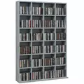 HOMCOM CD Storage Unit with Adjustable Shelves, 89 x 130.5 cm, Cement Grey - 1