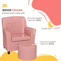 AIYAPLAY 2PCs Kids Sofa Set with Footrest, for Playroom, Bedroom, Pink - 5
