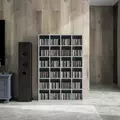 HOMCOM CD Storage Unit with Adjustable Shelves, 89 x 130.5 cm, Cement Grey - 9