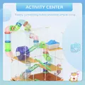 PawHut 5 Tier Hamster Cage Carrier Habitat w/ Exercise Wheels, Tunnel, Orange - 4