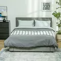 HOMCOM King Size Ottoman Bed Frame, with Front Drawer - Grey - 2