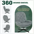 HOMCOM Relaxed Swivel Armchair - Grey - 4