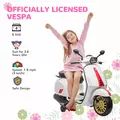 AIYAPLAY 12V Vespa Licensed Kids Electric Motorbike w/ Music, Lights, FM Radio, for 3-6 Years - White - 4
