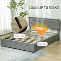 HOMCOM King Size Ottoman Bed Frame, with Front Drawer - Grey - 6