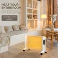 HOMCOM Mica Electric Space Heater, Portable Heater for Home with 2 Heat Settings, Living Room, Study, Garage, Adjustable Temperature 18-30°C, 1000W/2000W, White - 7