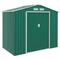 Outsunny 7 x 4ft Metal Garden Shed, Outdoor Storage Tool House with Ventilation Slots, Foundation Kit and Lockable Double Doors, Green - 1