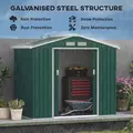 Outsunny 7 x 4ft Metal Garden Shed, Outdoor Storage Tool House with Ventilation Slots, Foundation Kit and Lockable Double Doors, Green - 4