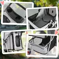 PawHut Pet Stroller for Small Miniature Dogs Cats Foldable Travel Carriage with Wheels Zipper Entry Cup Holder Storage Basket Grey - 8