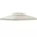 Outsunny 3x4m Gazebo Replacement Roof Canopy 2 Tier Top UV Cover Garden Patio Outdoor Sun Awning Shelters Cream (TOP COVER ONLY) - 1