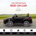 HOMCOM Kids Licensed Audi TT Ride-On Car 12V Battery w/ Remote Suspension Headlights and MP3 Player 2.5-5km/h Black - 6