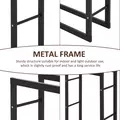 HOMCOM Metal Firewood Log Holder Tall Firewood Rack Indoor Outdoor Fireplace Wood Storage Shelf with Side Rails, Rust-Resistant, Black, 60W x 25D x 100H cm - 6