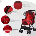 PawHut Pet Stroller Pushchair Foldable Travel Dog Cat Carriage w/ Reversible Handle Brake Basket - 8