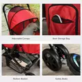 PawHut Pet Stroller Pushchair Foldable Travel Dog Cat Carriage w/ Reversible Handle Brake Basket - 7