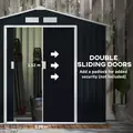 Outsunny 7 x 4ft Weatherproof Shed, Outdoor Bike Storage Shed with Ventilation Slots, Foundation Kit and Lockable Double Doors, Dark Grey - 5