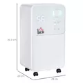 HOMCOM 12L/Day Dehumidifier for Home, Laundry Room, Bedroom, Basement, Electric Moisture Air De-Humidifier with 4 Modes, Continuous Drainage, 24H Timer, Digital Humidity Display - 3
