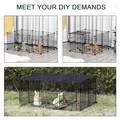 PawHut Pet Playpen DIY Small Animal Cage Metal Fence with Door, 22 Pieces, for Bunny Chinchilla Hedgehog Guinea Pig - 4