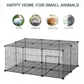 PawHut Pet Playpen DIY Small Animal Cage Metal Fence with Door, 22 Pieces, for Bunny Chinchilla Hedgehog Guinea Pig - 6