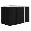 Outsunny 9ft x 4ft Metal Garden Shed, Outdoor Tool House with Foundation Kit, Ventilations and Double Doors, Dark Grey - 1