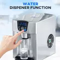 HOMCOM 3L Ice Maker Machine and Water Dispenser, 12kg in 24H, 2 Sizes 9 Ice Cubes Ready in 6-10 Mins Ice Machine, Silver - 5